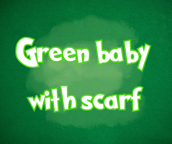 Green baby w/scarf